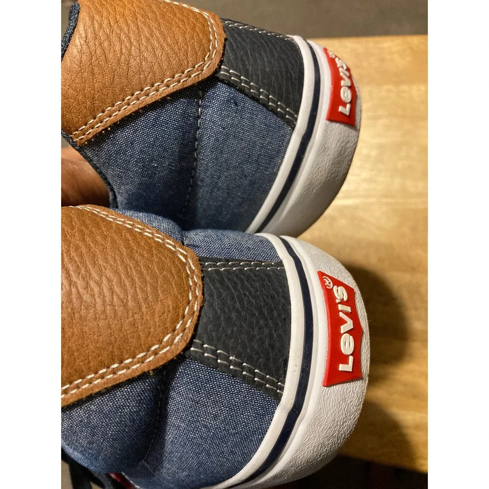 Levis Mens Comfort Denim Low Top Sneakers Blue Size 12 Casual Boat